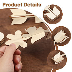 Незаконченные пустые деревянные украшения WOOD-WH0048-20G