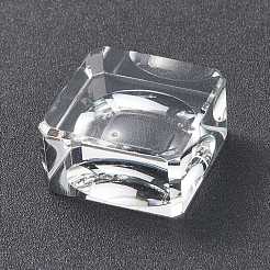 ガラス製水晶玉ディスプレイスタンド  オーブエッグベース  正方形  ココナッツブラウン  40x21mm&nbsp;AJEW-WH0289-51D
