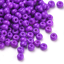 ベーキングペイント ガラスシードビーズ 8/0個  ラウンド  暗紫色  3x1.5~3mm  穴：1mm  約10000個/袋  約450 G /袋&nbsp;SEED-Q025-3mm-L29