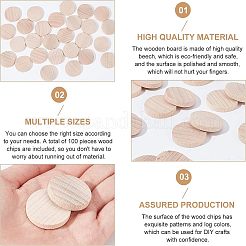 Cabochons en bois de peuplier naturel non fini&nbsp;WOOD-NB0001-94
