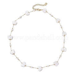 Женские ожерелья из нержавеющей стали 304 и натуральной белой ракушки с бабочкой и сердечком&nbsp;NJEW-JN05808