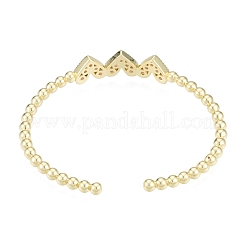 Браслет-кафф с тройным сердцем из кубического циркония BJEW-G651-09G-03