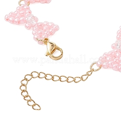 Pulseras de eslabones con lazo y cuentas de vidrio para mujer&nbsp;BJEW-MZ00207-02