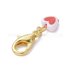 ハート透明アクリルペンダント装飾  合金製カニカン付き  ゴールドカラー  30mm&nbsp;HJEW-JM01425