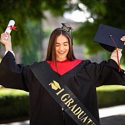 Полиэстеровая повязка для волос на тему выпускного сезона&nbsp;OHAR-GF0001-48