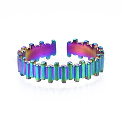 Кольцо-манжета из нержавеющей стали 304 с полосатой текстурой&nbsp;RJEW-N038-068