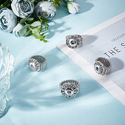 4 шт. 4 стиля стопорных колец из сплава для женщин и мужчин RJEW-DR0001-03A