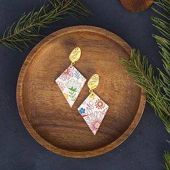 シルクスクリーン印刷ステンシル  木に塗るため  DIYデコレーションTシャツ生地  植物模様  100x127mm&nbsp;DIY-WH0341-061