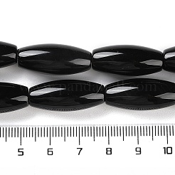 Natürliche schwarze Onyx-Achat-Perlenstränge&nbsp;G-NH0019-C05-14