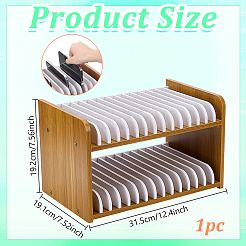 Organisateur d'appareils en bois à double couche&nbsp;AJEW-WH0709-459