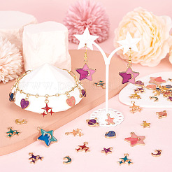 48pcs 24 styles de pendentifs en émail en alliage&nbsp;ENAM-TA0003-16