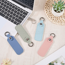4 Stück kleine USB-Stick-Aufbewahrungstasche aus PU-Leder mit Daumenverschluss&nbsp;AJEW-CL0002-61A