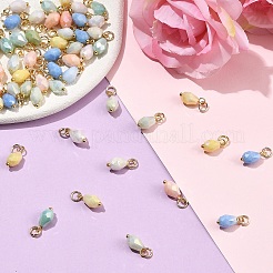 60pcs 6 Farben Glasanhänger&nbsp;PALLOY-YW00171