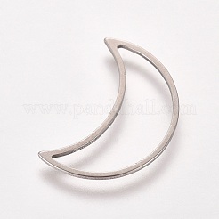 ステンレス鋼の連結リング  ムーン  ステンレス鋼色  20.5x14x0.8mm  内径：6.5x19mm&nbsp;STAS-WH0014-14B