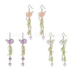 Серьги с подвесками из синтетического лунного камня&nbsp;EJEW-JE06937