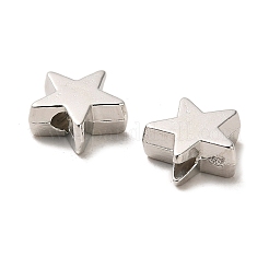 CCBプラスチックビーズ  スター  プラチナ  7.8x8x3mm  穴：1.6mm&nbsp;CCB-A001-04P