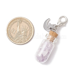 Чакра натуральные и синтетические драгоценные камни в стеклянной бутылке желаний подвеска украшение HJEW-JM03309