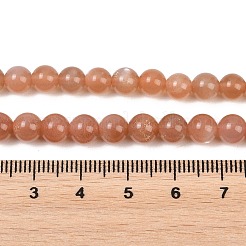 Natürliche sunstone Perlen Stränge&nbsp;G-P621-6mm-01