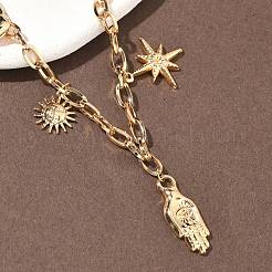 Женские нагрудные ожерелья с подвеской в виде руки NJEW-B151-02G