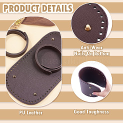 1 stück oval pu leder stricken häkeln taschen nagel boden shaper pad&nbsp;DIY-TA0014-91C