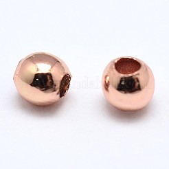 Латунные твердые круглые бусины KK-M085-26RG-NR