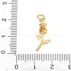 Pendentifs en laiton micro pavé de zircone cubique transparent pour la saint-valentin&nbsp;KK-D258-07G-01