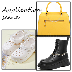 4 шт. 2-цветные латунные цепочки с микропаве из прозрачного кубического циркония для ремешков на сапоги&nbsp;HJEW-HS00057