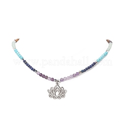 Collier pendentif en acier inoxydable 201 à thème yoga&nbsp;NJEW-JN04205