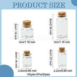 24 Stück 4 Stile Glasflasche&nbsp;CON-FS0001-17