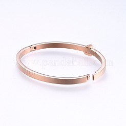 304ステンレススチールバングル  ラインストーン付き  ハート  ミックスカラー  2-1/4インチ（5.6cm）x1-7/8インチ（4.7cm）  4~7.5mm&nbsp;BJEW-P222-08