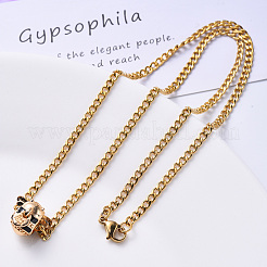 Мужская кубинская цепочка с вакуумным покрытием PVD 304 из нержавеющей стали NJEW-S420-002G