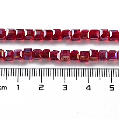 Abalorios de vidrio electroplate hebras&nbsp;LS-EGLA-R030-4x4mm-04
