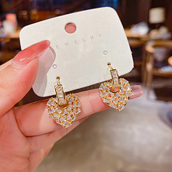 Серьги-гвоздики из латуни с прозрачным кубическим цирконием&nbsp;FS-WGC4A72-01