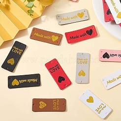 112 шт. 14-х цветные этикетки из искусственной кожи на День святого Валентина DIY-CL0002-02