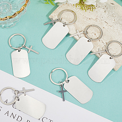 20 шт. 201 нержавеющая сталь заготовка брелок-подвеска KEYC-SC0001-62B