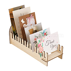 Полые деревянные подставки с бантом для держателя карт&nbsp;ODIS-WH0031-03