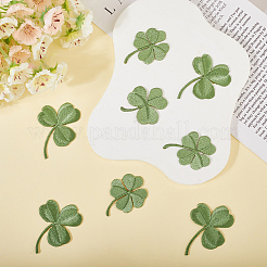 18 шт. 3 стиля клевер компьютерная вышивка ткань приклеивание/пришивание аппликации&nbsp;PATC-CP0001-12