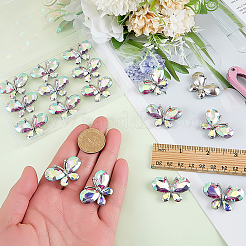 Strass-Schmetterlings-Cabochons aus platinfarbener Legierung&nbsp;DIY-FG0009-98A