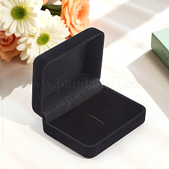 Прямоугольные флокированные пластиковые коробки футляр для запонок CON-WH0113-07