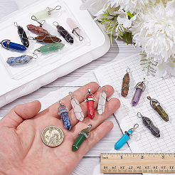 20 шт. 20 стиля подвески с двумя конечными концами из драгоценных камней G-ME0001-22