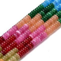 Окрашенные природные белый нефрит бисер пряди G-H333-02B