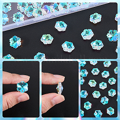 80 pièce de breloques connecteur en verre transparent à facettes&nbsp;GLAA-SP0001-88C-02