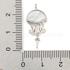 925 стерлинговое серебро с родиевым покрытием и фианитами с микропаве и колышками из морских ракушек STER-Q190-11P