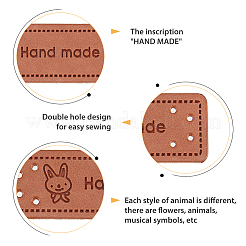 120 шт. 12 стиля этикеток из искусственной кожи PATC-HY0001-08