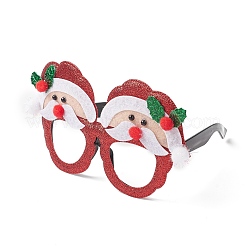 Montures de lunettes de noël en plastique et en tissu non tissé à paillettes&nbsp;LS-AJEW-E053-01B