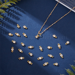 60 шт. 2 стиля латунные прозрачные кубические цирконии плоские круглые звенья и подвески комплекты KK-AR0001-83