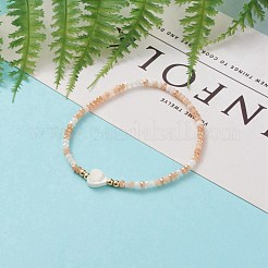 Bracelets extensibles en perles de verre rondelles à facettes&nbsp;BJEW-JB05793-02