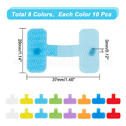 80 шт. 8-х цветные самоклеящиеся бирки для проводов из нейлона и полиэстера AJEW-GL0001-46