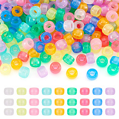 450шт 9 цвета прозрачные и светящиеся пластиковые бусины&nbsp;KY-TA0001-35
