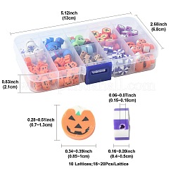 198 шт. 9 стиля бусины из полимерной глины ручной работы на тему Хэллоуина CLAY-FS0001-44